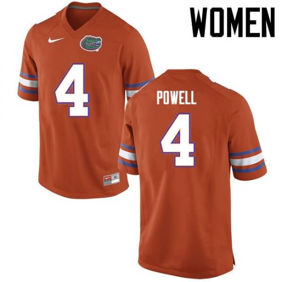 Women's Florida Gators #4 Brandon Powell NCAA Nike Orange Authentic Stitched College Football Jersey DBA6662OH